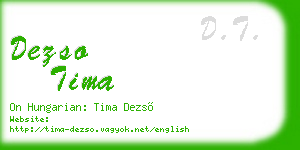 dezso tima business card